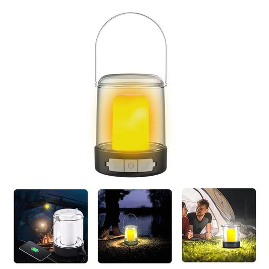 LED Rechargeable Camping Lanterns - Vintage Style, Stepless Dimming,