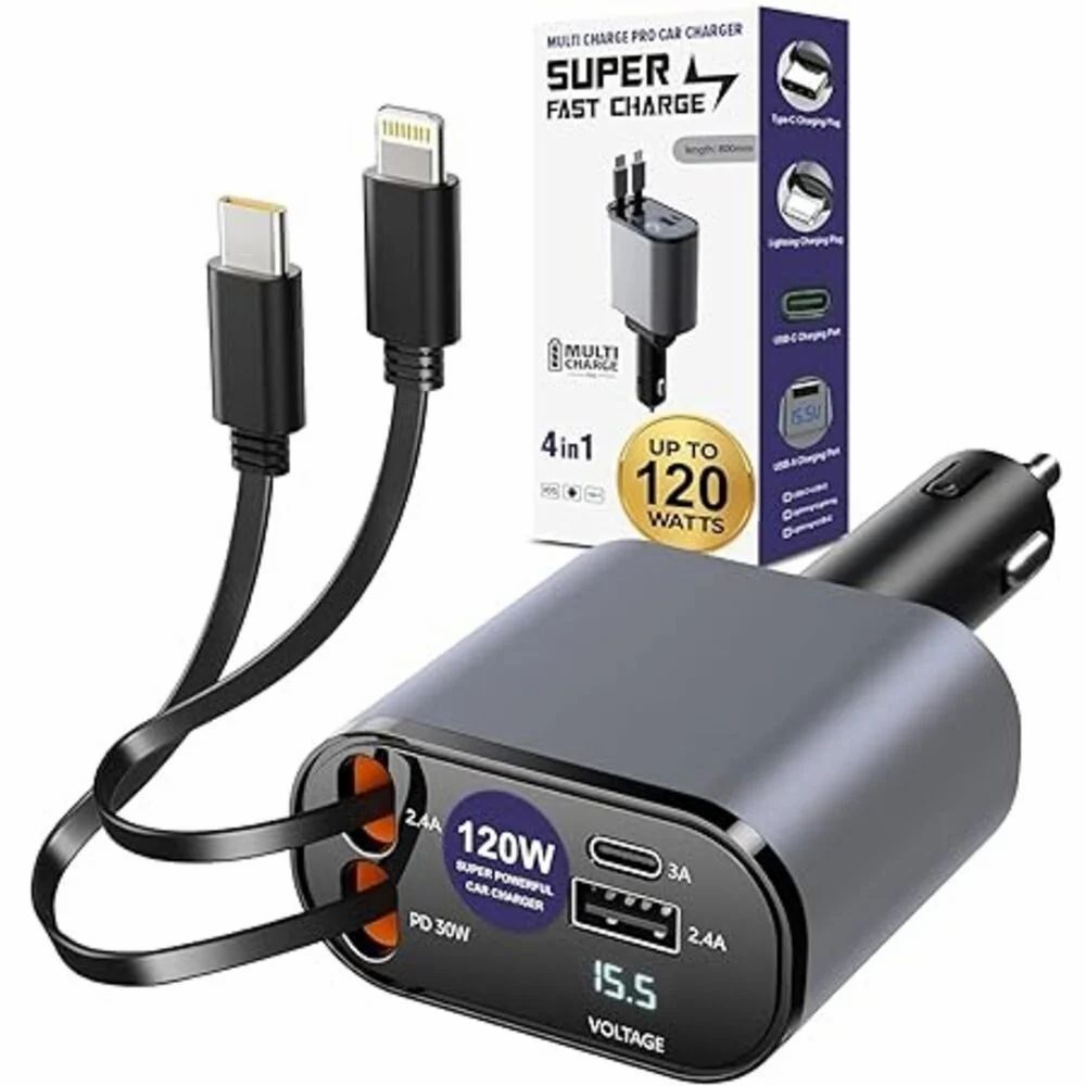 Car Retractable Charger -120 Volt